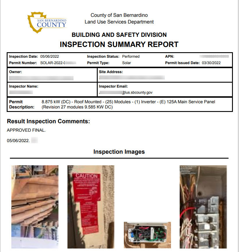 Sample Self Inspection Report